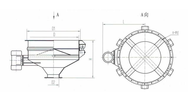 ZLD型振動給料斗外形簡圖 ZLD型振動給料斗外形簡圖-河南振江機械