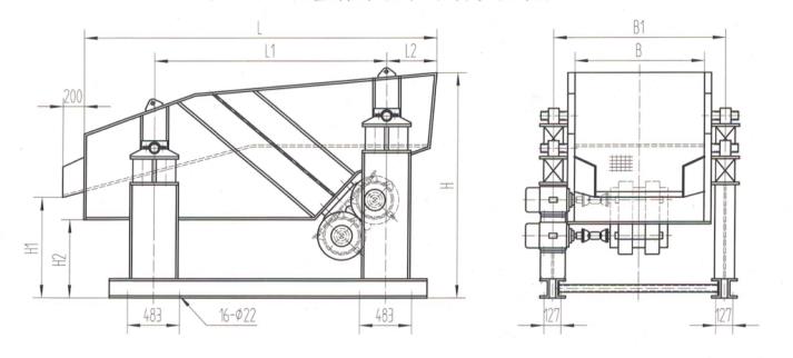 ZSW/GZT棒條振動(dòng)給料機(jī)外形簡圖 ZSW/GZT棒條振動(dòng)給料機(jī)外形簡圖-河南振江機(jī)械